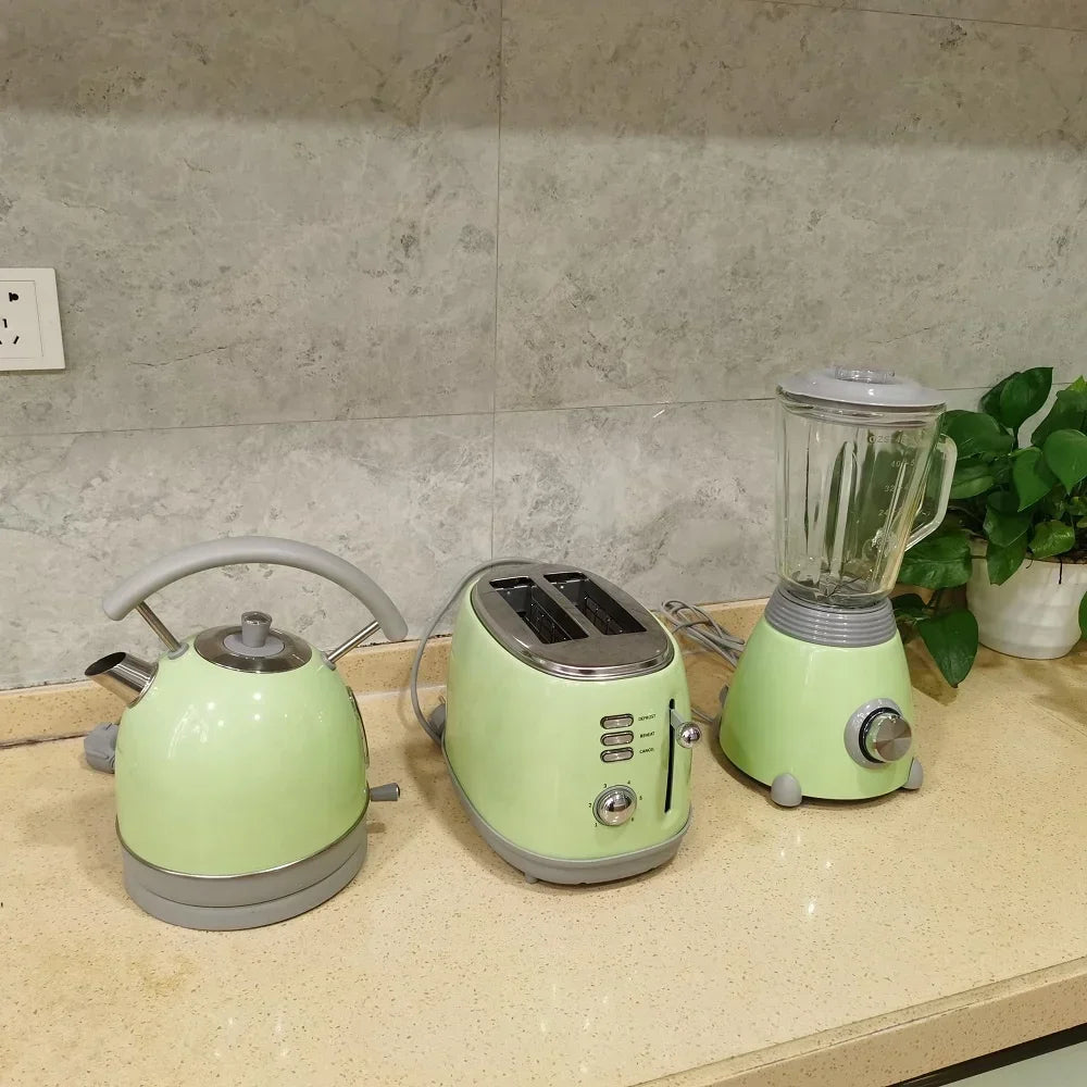 Ss Home Kitchen Appliances 2 Pieces Retro Fashion Smart Toaster Multifunctional Toaster and Kettle Breakfast Set