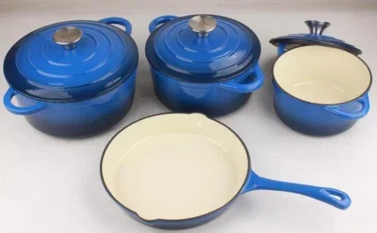Custom Pot Sets Non Stick Frying Pan Cast Iron Cookware Set Enamel Coating Cooking Pots Iron Pan Casserole Kitchen Cookware