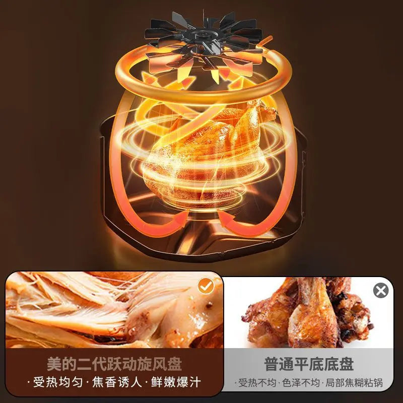 Midea air fryer household no-turn-over visual home large-capacity steam baking intelligent multi-functional electric oven