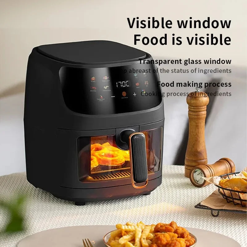 8LAirfryer Large-capacity Smart Touch Oven Visual Multi-function Air Electric Fryer Air Fryer French Fries Machine