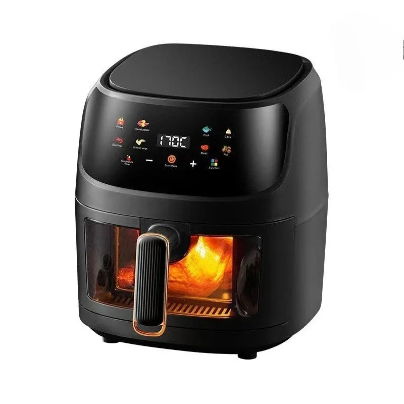 8LAirfryer Large-capacity Smart Touch Oven Visual Multi-function Air Electric Fryer Air Fryer French Fries Machine