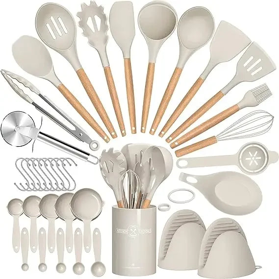 36pcs silicone utensil cooking set with holder