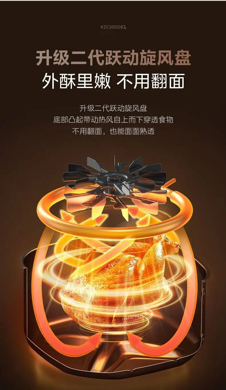 Midea air fryer household no-turn-over visual home large-capacity steam baking intelligent multi-functional electric oven