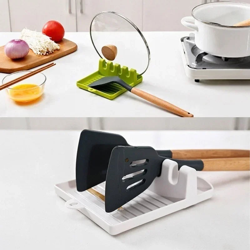 Kitchen Spatula Rack Pot Lid Rack Shelves Countertop Shovel Spoon Shelf Soup Spoon Pad Put Soup Spoon Chopsticks Holder