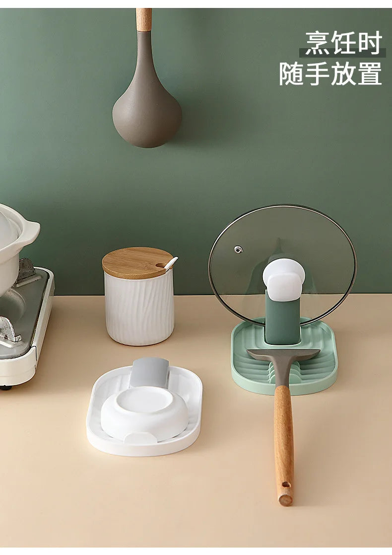Fashion Design Pot Lid Rack Spatula Rack Integrated Shelf Kitchen Stove Storage Rack Drain Tools ChopsticksSpoonsSub-Rack Holder