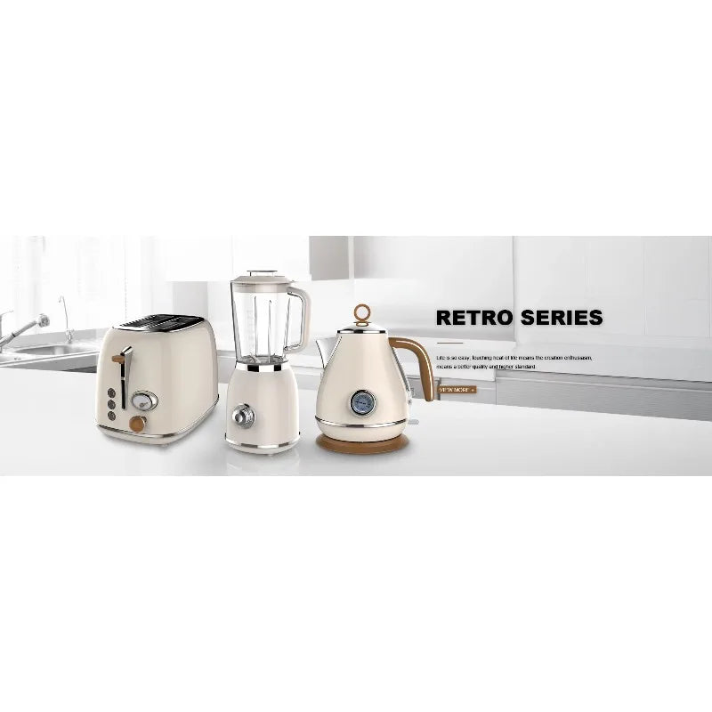 Kettle Electric Appliance Set Vintage Toaster Stainless Steel Electric Kettle and Toaster Set