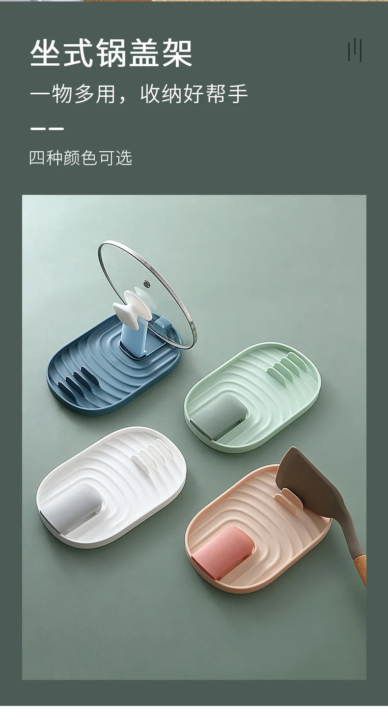 Fashion Design Pot Lid Rack Spatula Rack Integrated Shelf Kitchen Stove Storage Rack Drain Tools ChopsticksSpoonsSub-Rack Holder