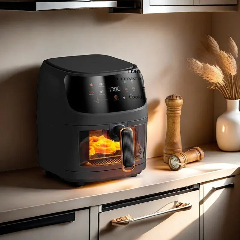 8LAirfryer Large-capacity Smart Touch Oven Visual Multi-function Air Electric Fryer Air Fryer French Fries Machine