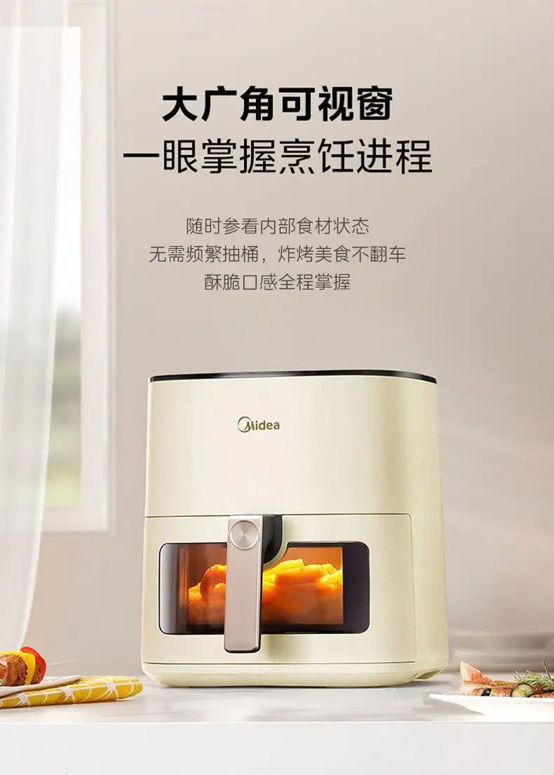 Midea air fryer household no-turn-over visual home large-capacity steam baking intelligent multi-functional electric oven
