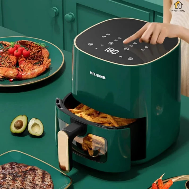 [new Model]electric Fryer Air Fryer Household No-flip Intelligent Non-stick Pan Visible Liner Fully Automatic Large Capacity