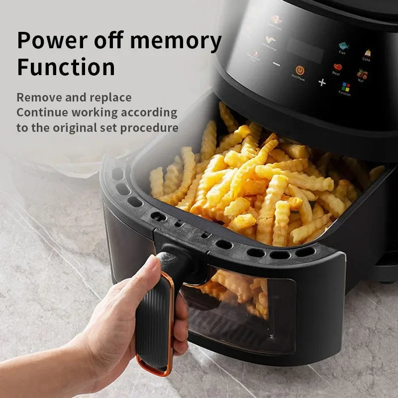 8LAirfryer Large-capacity Smart Touch Oven Visual Multi-function Air Electric Fryer Air Fryer French Fries Machine