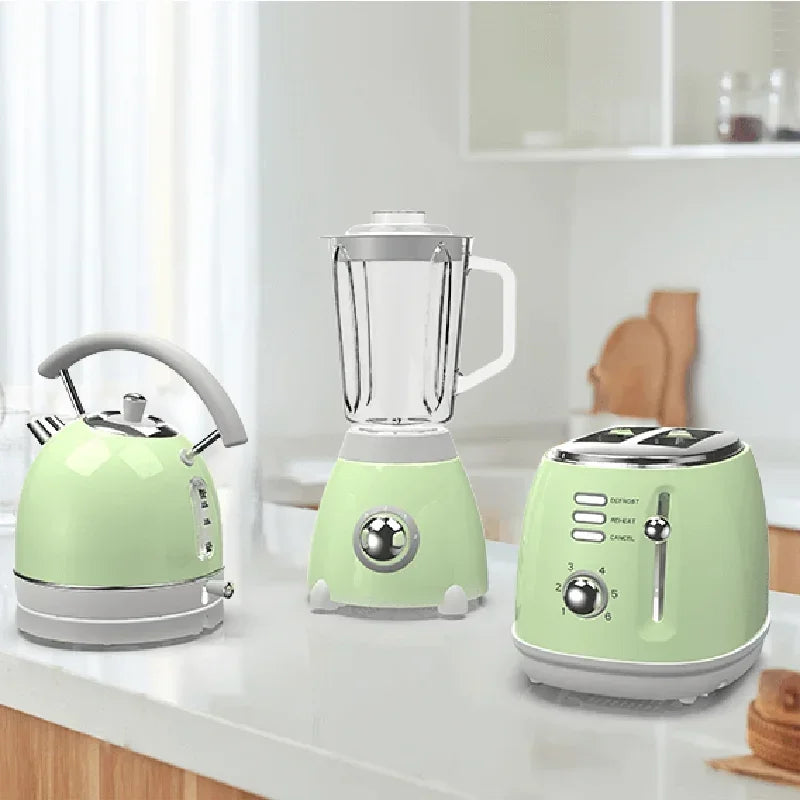 Ss Home Kitchen Appliances 2 Pieces Retro Fashion Smart Toaster Multifunctional Toaster and Kettle Breakfast Set