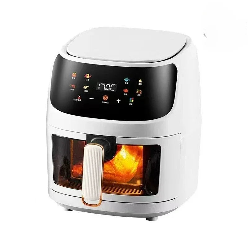 8LAirfryer Large-capacity Smart Touch Oven Visual Multi-function Air Electric Fryer Air Fryer French Fries Machine