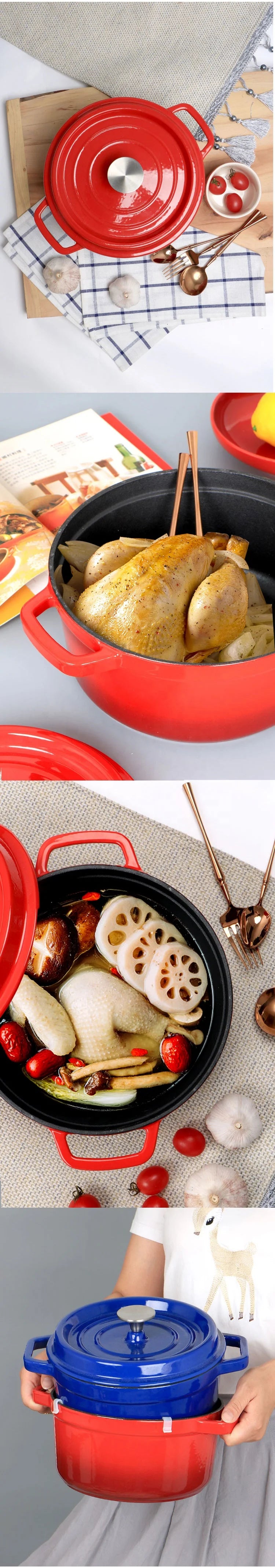 Enamel Pot Set  Enameled Cast Iron Casserole