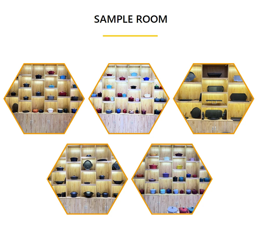 Customized Multi-functional Enamel Cast Iron Cookware Set Non-stick 7-piece Set Large-capacity Frying Pan Soup Pot Steak Pot Set