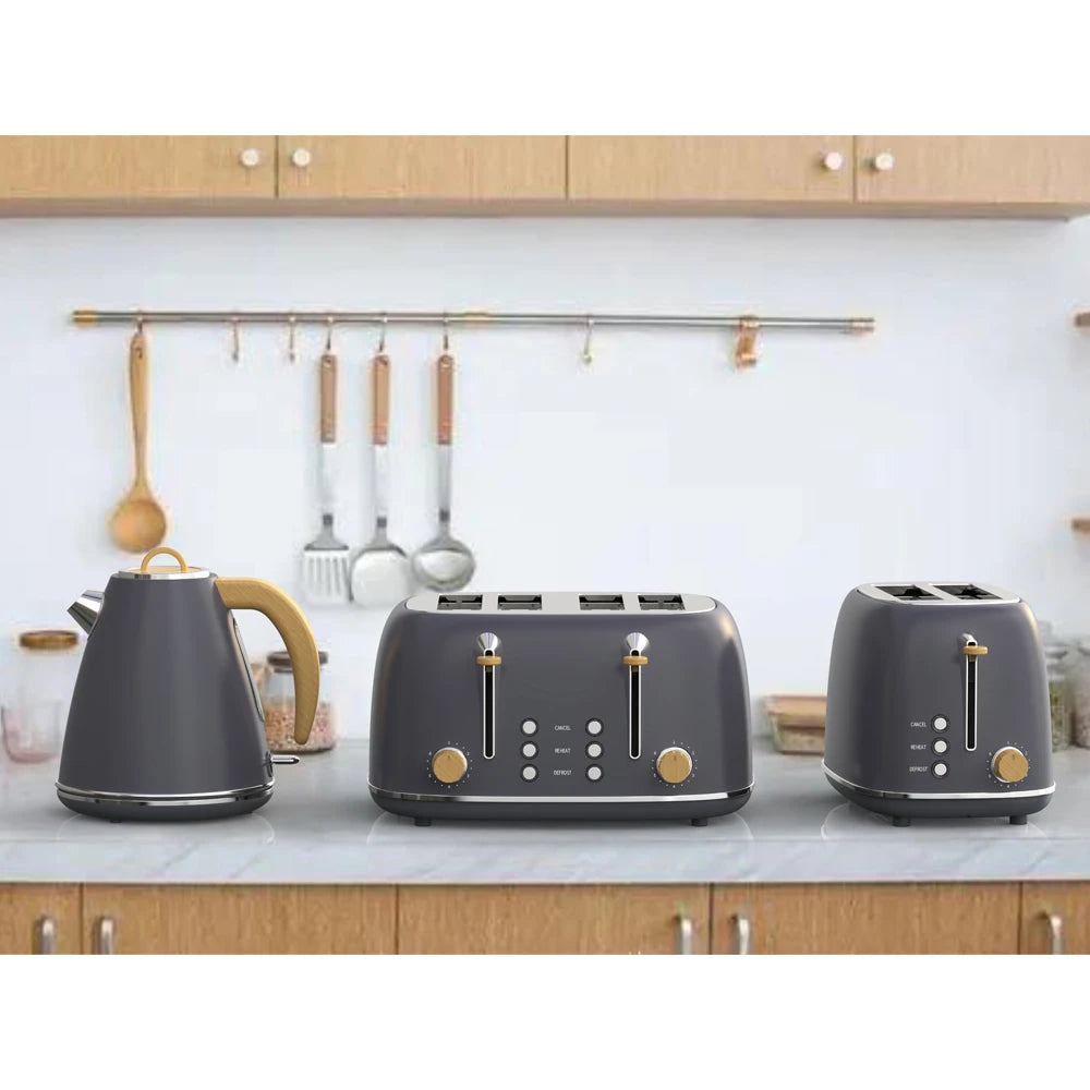 Coffee machine home appliance set retro toaster stainless steel electric coffee machine and toaster set