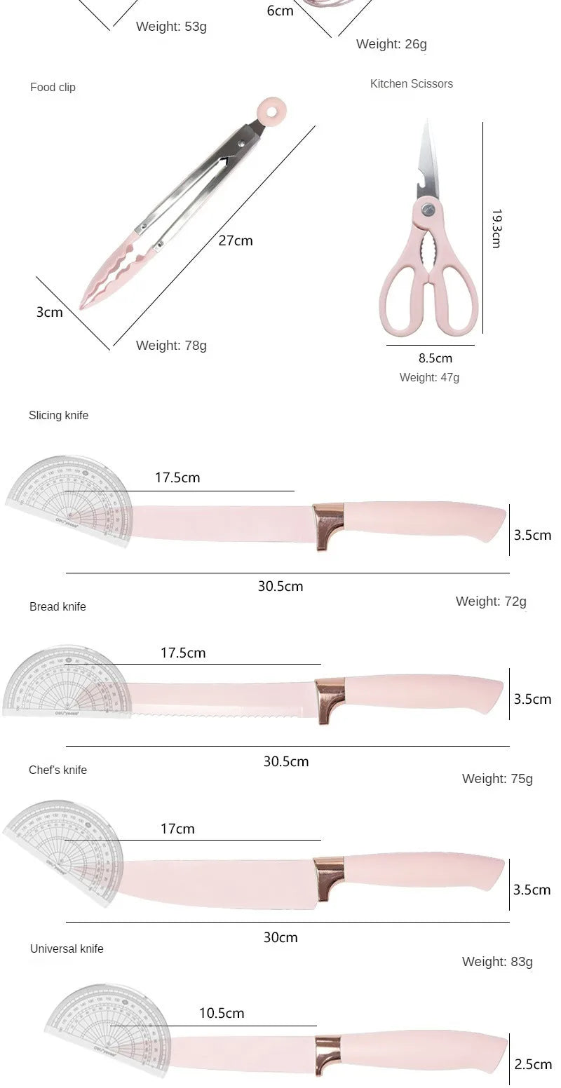 Silicone kitchenware set, 19-piece cooking wooden handle scoop, non-stick pan multi-functional integrated knife storage bucket