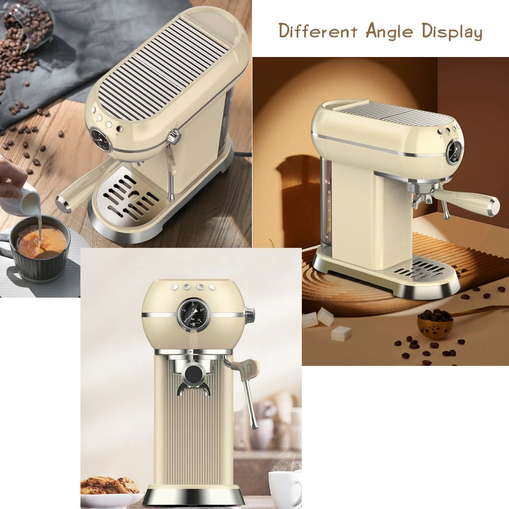 Coffee machine home appliance set retro toaster stainless steel electric coffee machine and toaster set