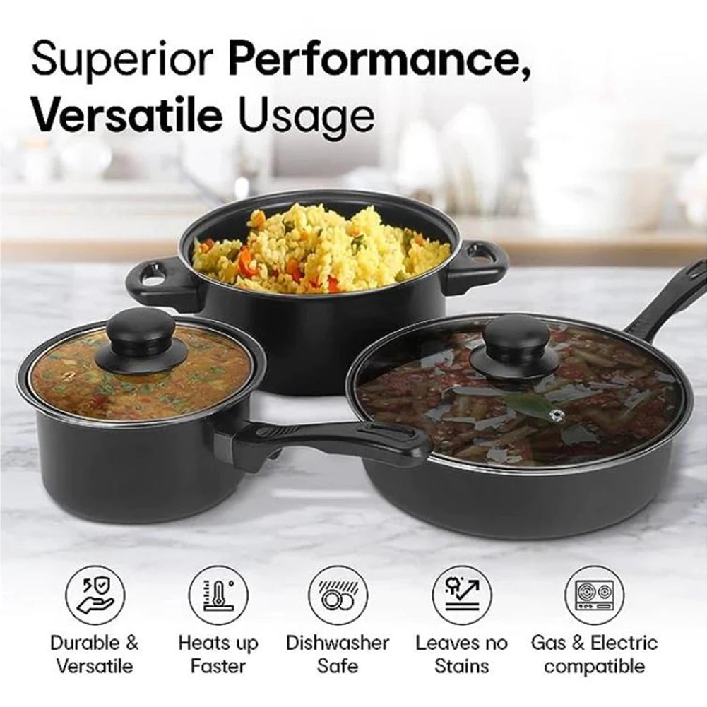 12-Piece Non-Stick Cookware Set Cooking Pot with Lid Milk Pot Maifan Stone Frying Pan Cooking Pot Set for All Hob