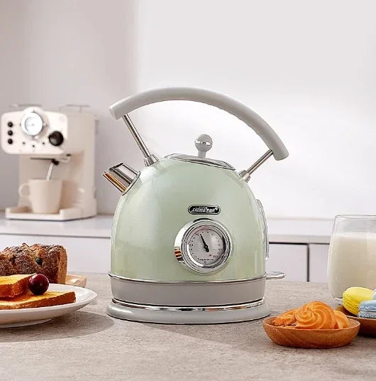 Ss Home Kitchen Appliances 2 Pieces Retro Fashion Smart Toaster Multifunctional Toaster and Kettle Breakfast Set