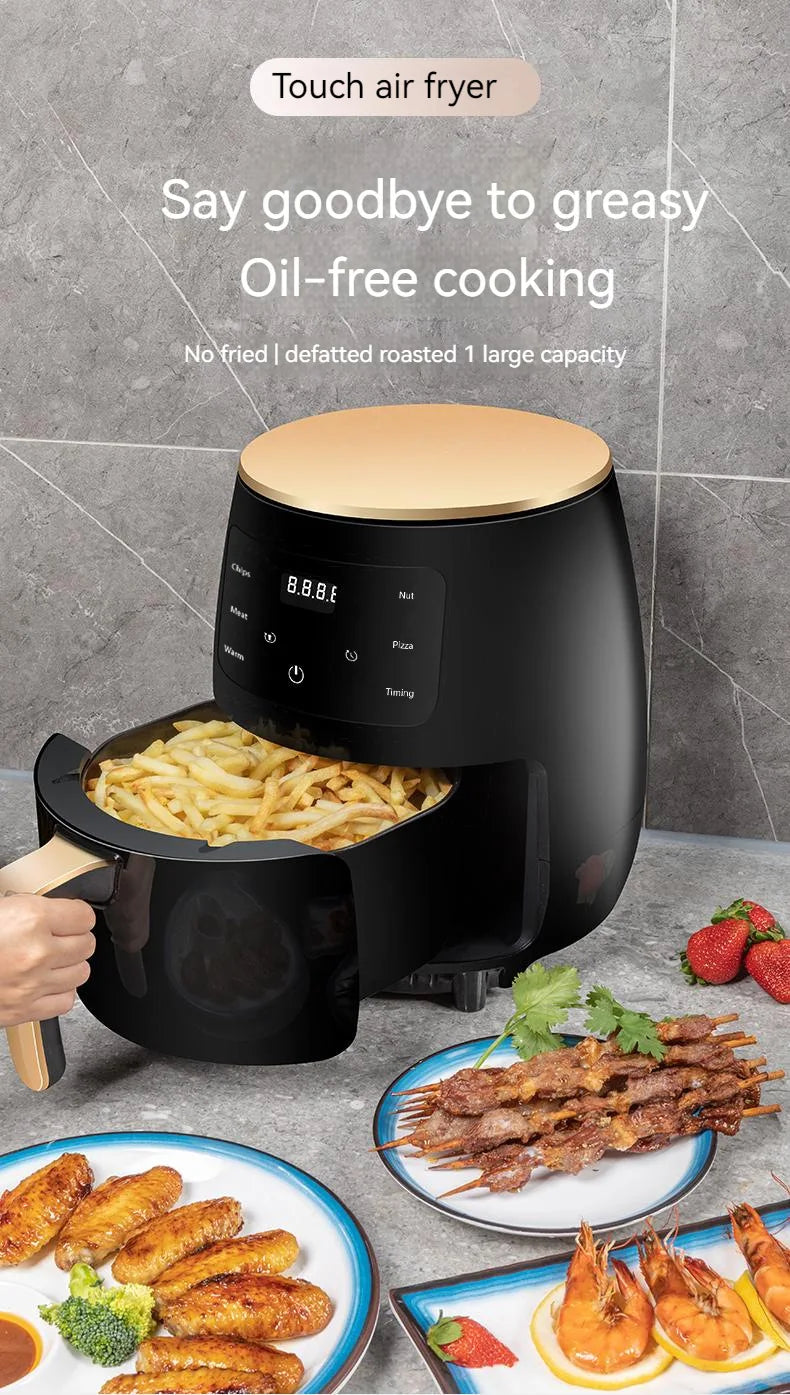 4.5L capacity 1400W high-power multi-directional hot air circulation air fryer household oil-free electric fryer