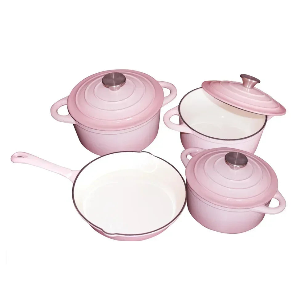 Custom Pot Sets Non Stick Frying Pan Cast Iron Cookware Set Enamel Coating Cooking Pots Iron Pan Casserole Kitchen Cookware