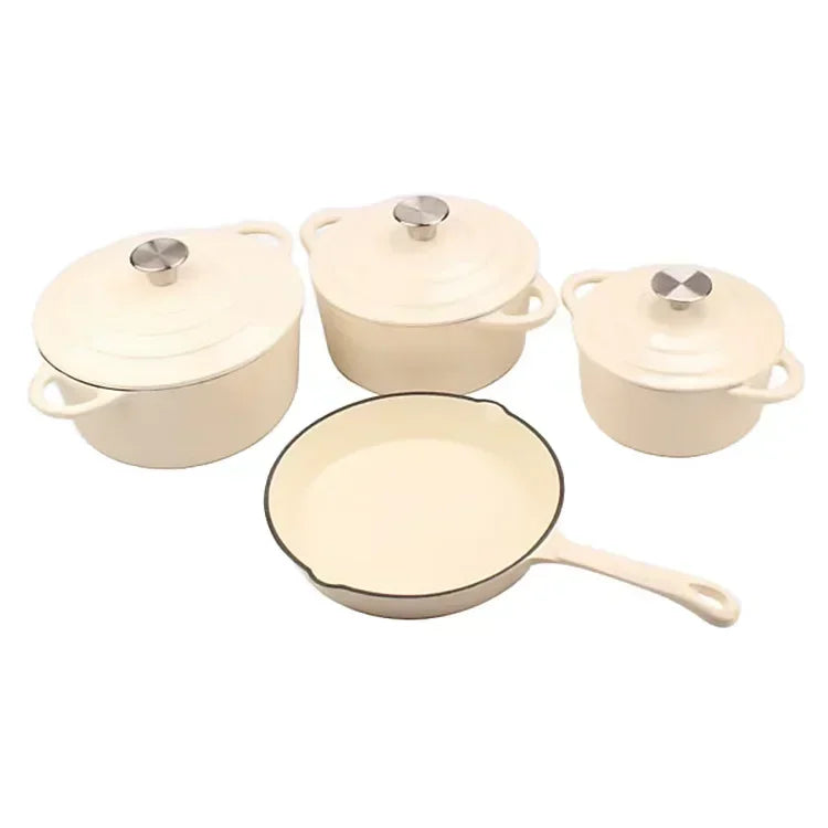 Custom Pot Sets Non Stick Frying Pan Cast Iron Cookware Set Enamel Coating Cooking Pots Iron Pan Casserole Kitchen Cookware