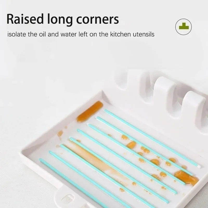 Kitchen Spatula Rack Pot Lid Rack Shelves Countertop Shovel Spoon Shelf Soup Spoon Pad Put Soup Spoon Chopsticks Holder