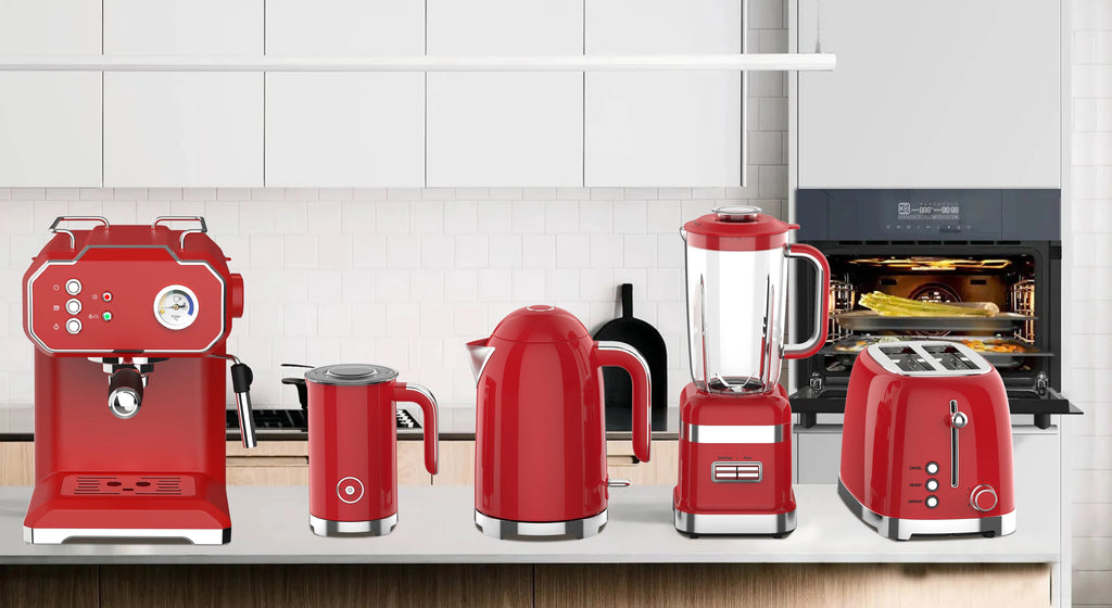 Coffee machine home appliance set retro toaster stainless steel electric coffee machine and toaster set