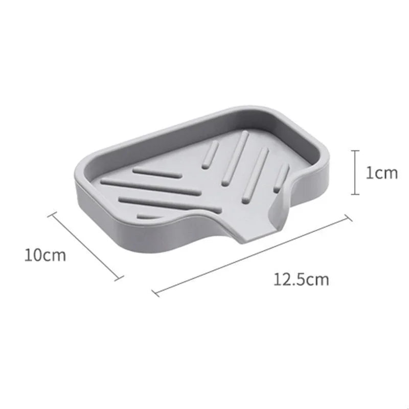 Multifunctional Silicone Sink Tray with Drain - Soap Holder, Sponge & Brush Organizer for Kitchen & Bathroom