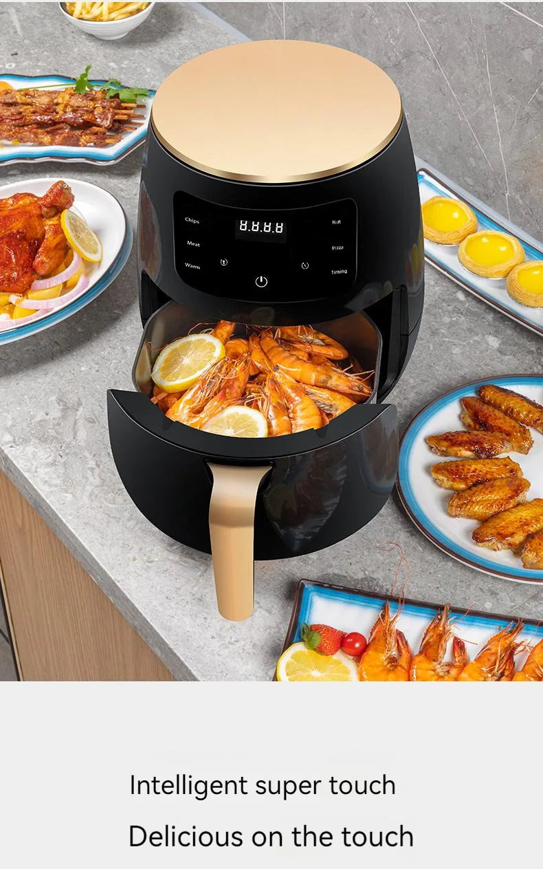 4.5L capacity 1400W high-power multi-directional hot air circulation air fryer household oil-free electric fryer