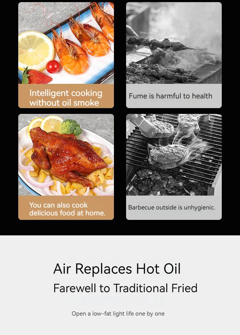 4.5L capacity 1400W high-power multi-directional hot air circulation air fryer household oil-free electric fryer