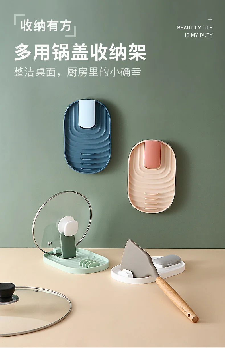 Fashion Design Pot Lid Rack Spatula Rack Integrated Shelf Kitchen Stove Storage Rack Drain Tools ChopsticksSpoonsSub-Rack Holder