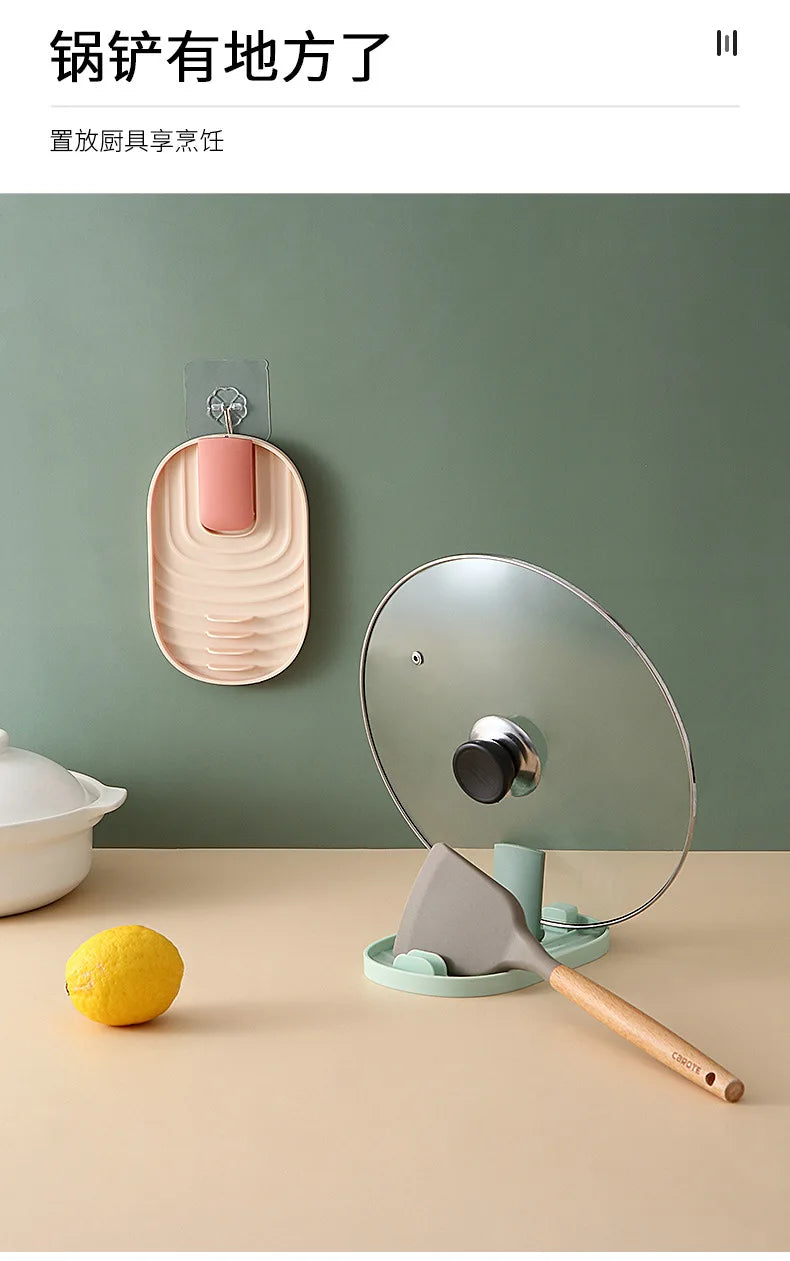 Fashion Design Pot Lid Rack Spatula Rack Integrated Shelf Kitchen Stove Storage Rack Drain Tools ChopsticksSpoonsSub-Rack Holder