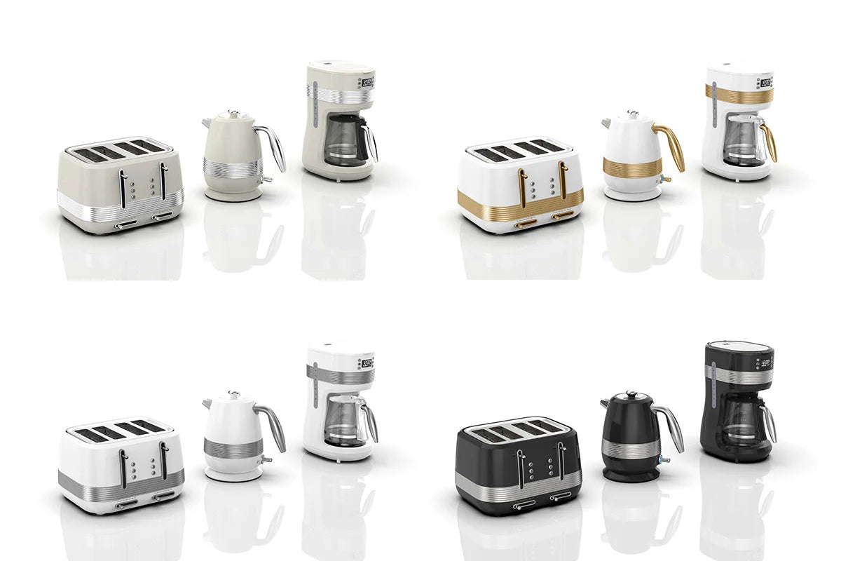 Vintage Toaster and Kettle Kitchenware Set Coffee Machine Stainless Steel Electric Kettle and Toaster Set