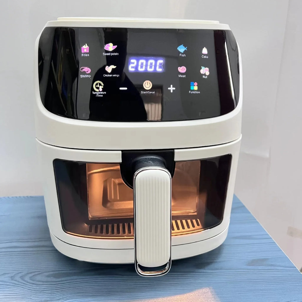 8LAirfryer Large-capacity Smart Touch Oven Visual Multi-function Air Electric Fryer Air Fryer French Fries Machine