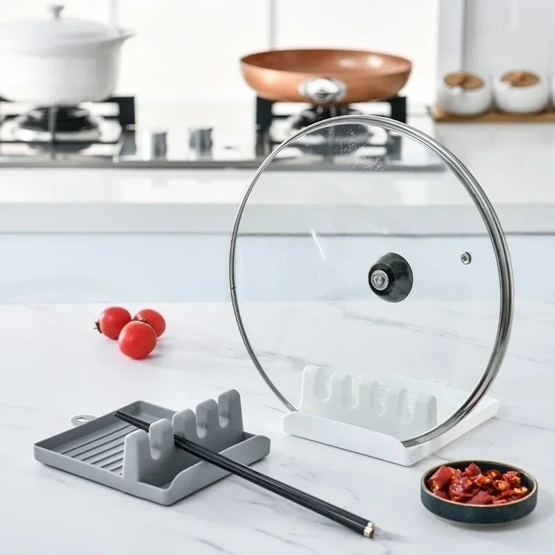 Kitchen Spatula Rack Pot Lid Rack Shelves Countertop Shovel Spoon Shelf Soup Spoon Pad Put Soup Spoon Chopsticks Holder