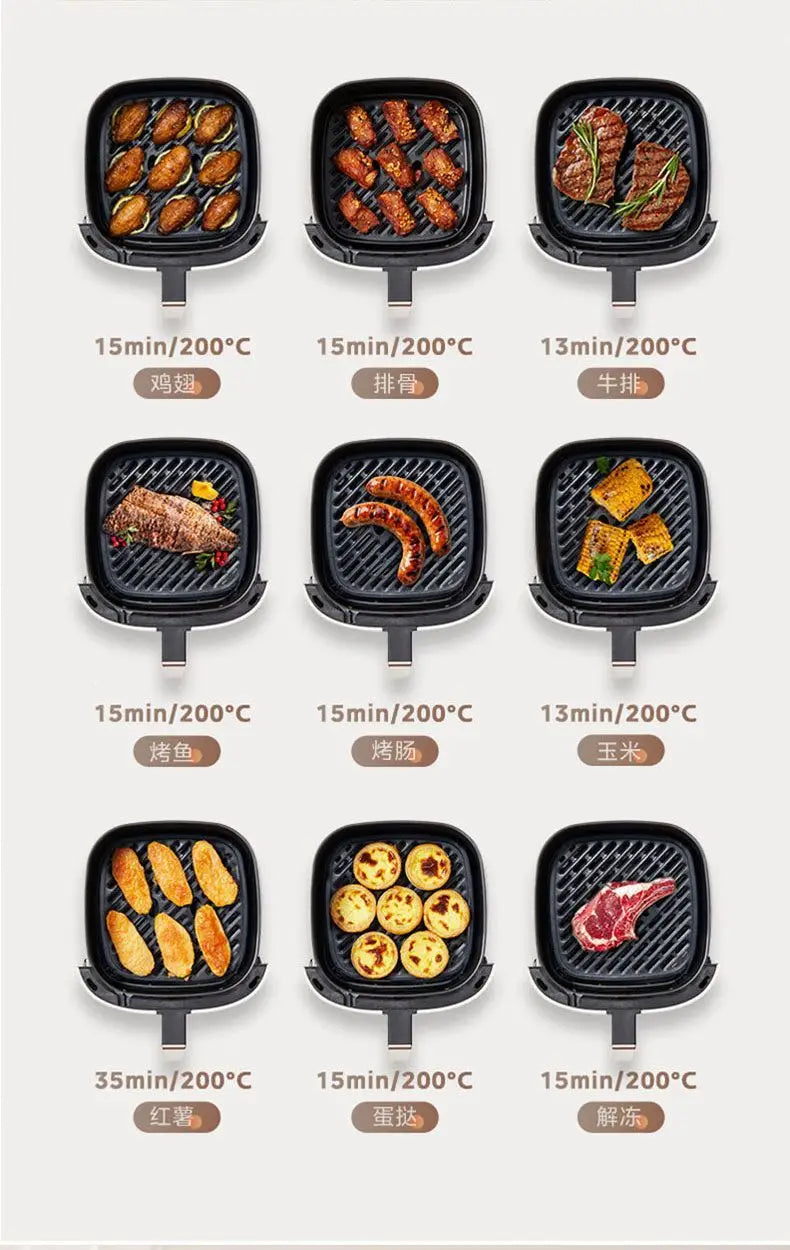 Midea air fryer household no-turn-over visual home large-capacity steam baking intelligent multi-functional electric oven