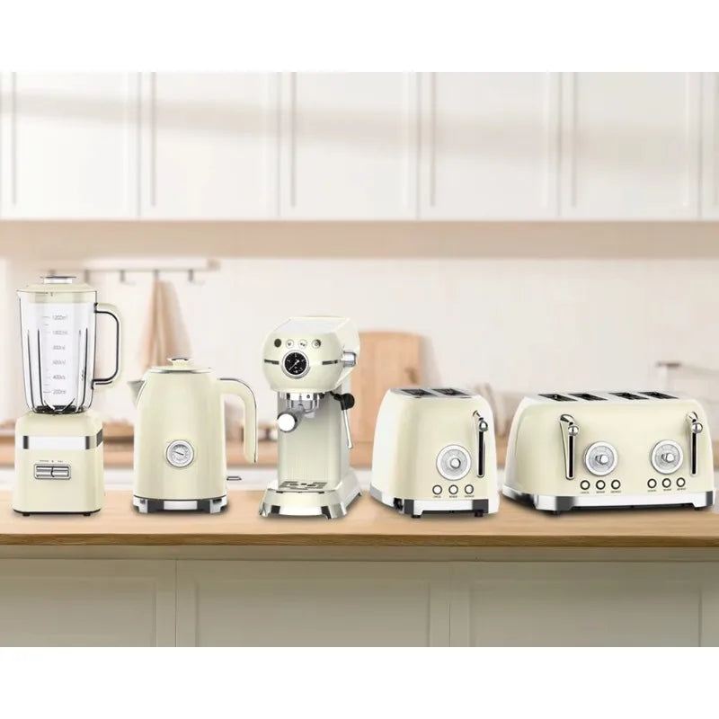Kettle Electric Appliance Set Vintage Toaster Stainless Steel Electric Kettle and Toaster Set