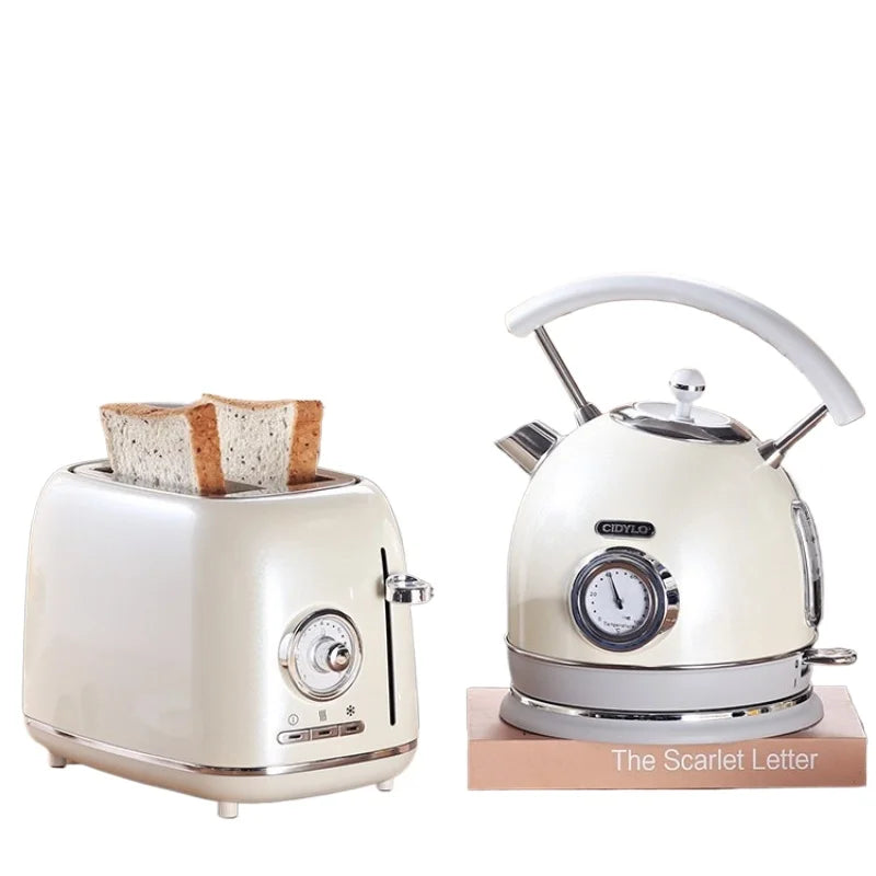 Trendy Retro Set Home Kitchen Electric Kettle Automatic Toaster