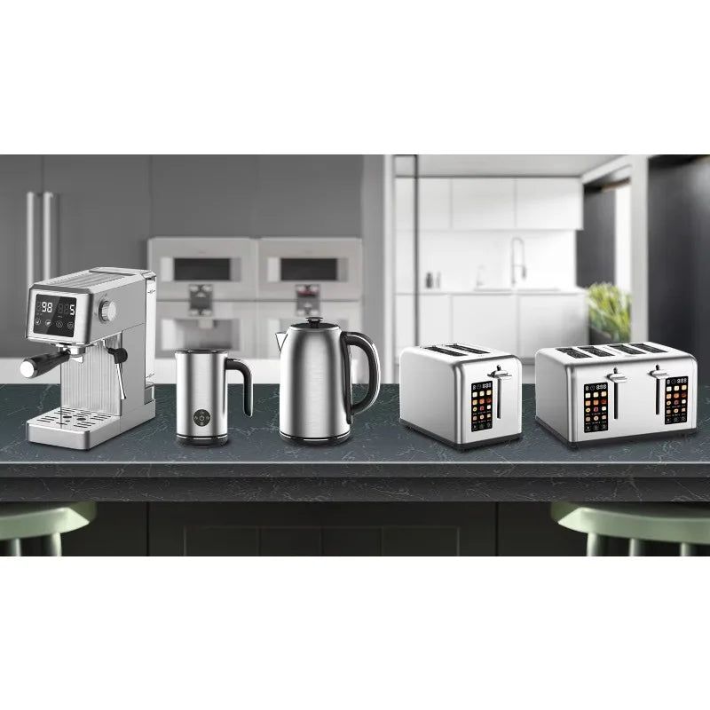 Kettle Electric Appliance Set Vintage Toaster Stainless Steel Electric Kettle and Toaster Set