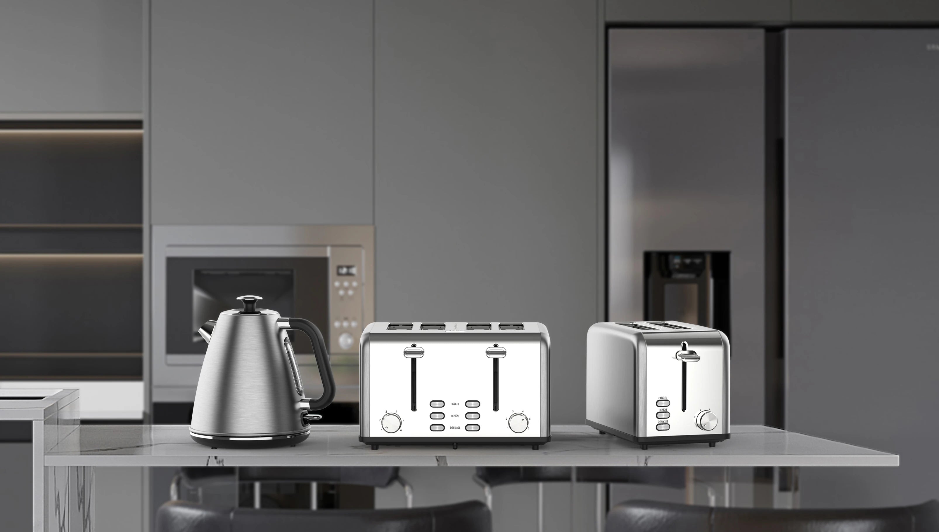 Coffee machine home appliance set retro toaster stainless steel electric coffee machine and toaster set